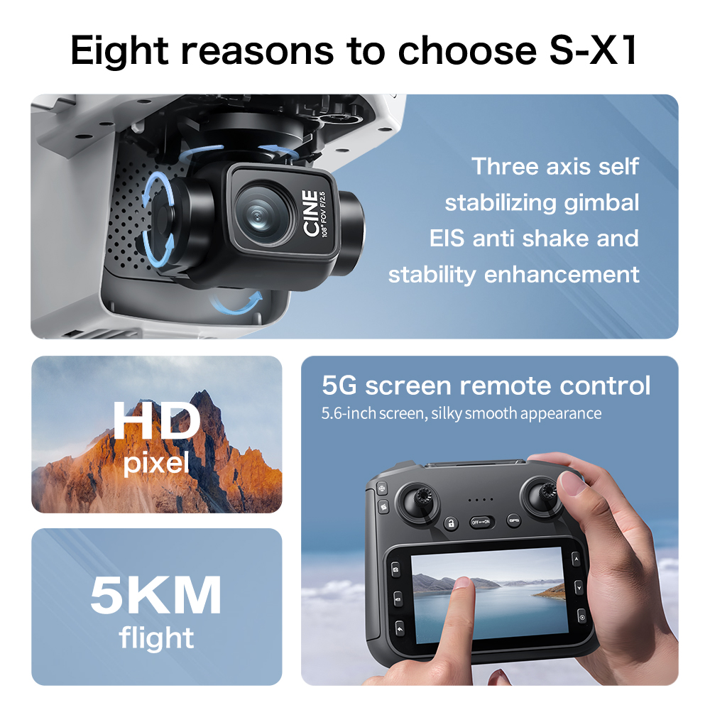 Orijinal S-X1 GPS Katlanabilir - Drone Gimbal 3 Axis incelemesi ve fiyatı